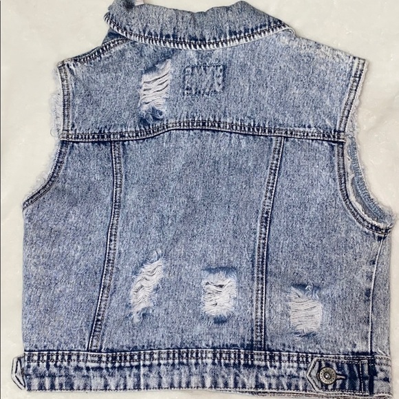 Denim Distressed Vest - Picture 2 of 2